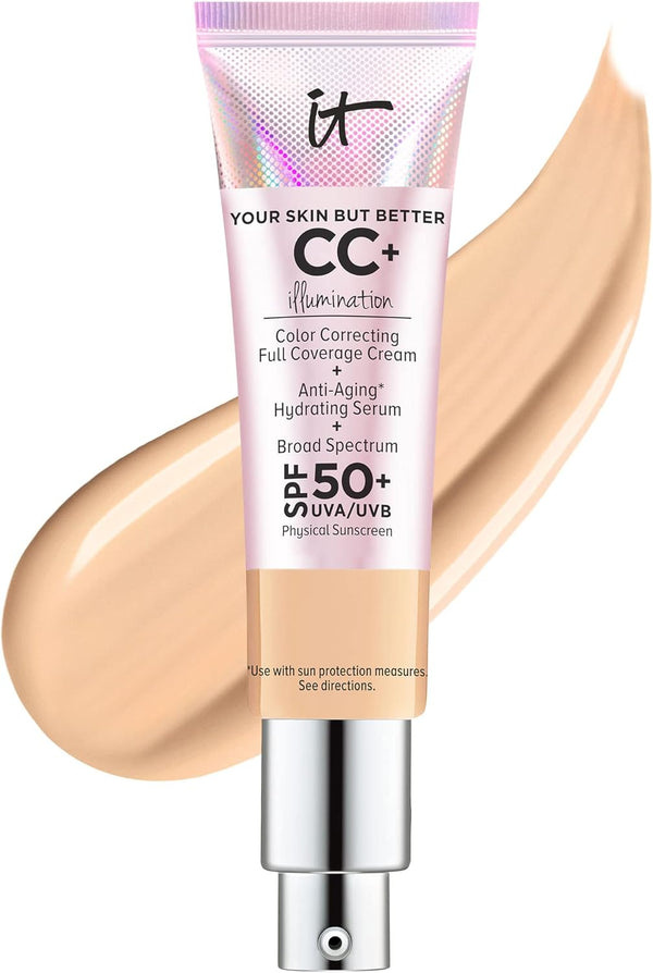 Get Flawless Skin with IT COSMETICS CC+ Cream Illumination! Full Coverage and SPF 50+ Protection