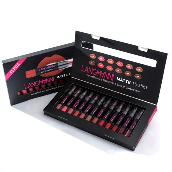 Exclusive 12-Piece Matte Lipstick Kit | Vibrant, Long-Lasting Colors for All Occasions