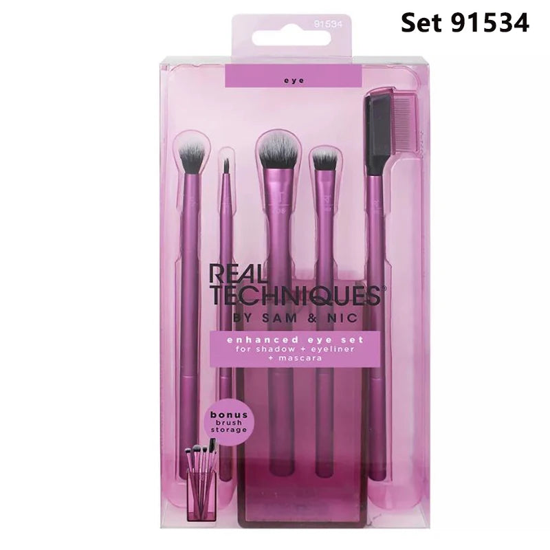 Real Techniques Professional Makeup Brush Set – Fluffy Face & Eyeshadow Brushes for Foundation, Powder, and Blending