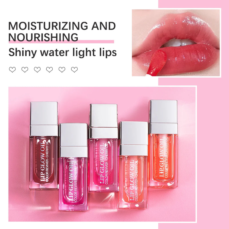 Crystal Jelly Moisturizing Lip Oil – Plumping & Hydrating Gloss with Cherry Seed Oil