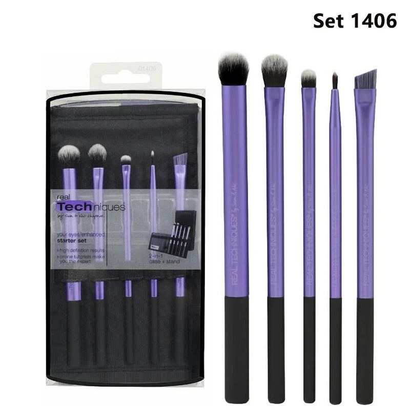 Real Techniques Professional Makeup Brush Set – Fluffy Face & Eyeshadow Brushes for Foundation, Powder, and Blending