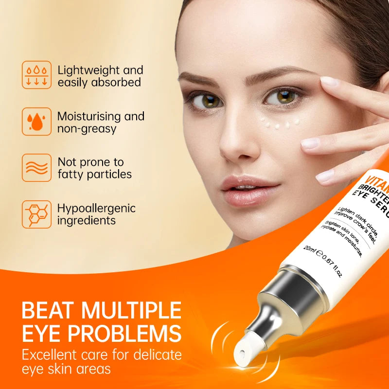 20% Vitamin C Brightening Anti Dark Eye Serum - Reduce Dark Circles, Puffiness, and Fine Lines