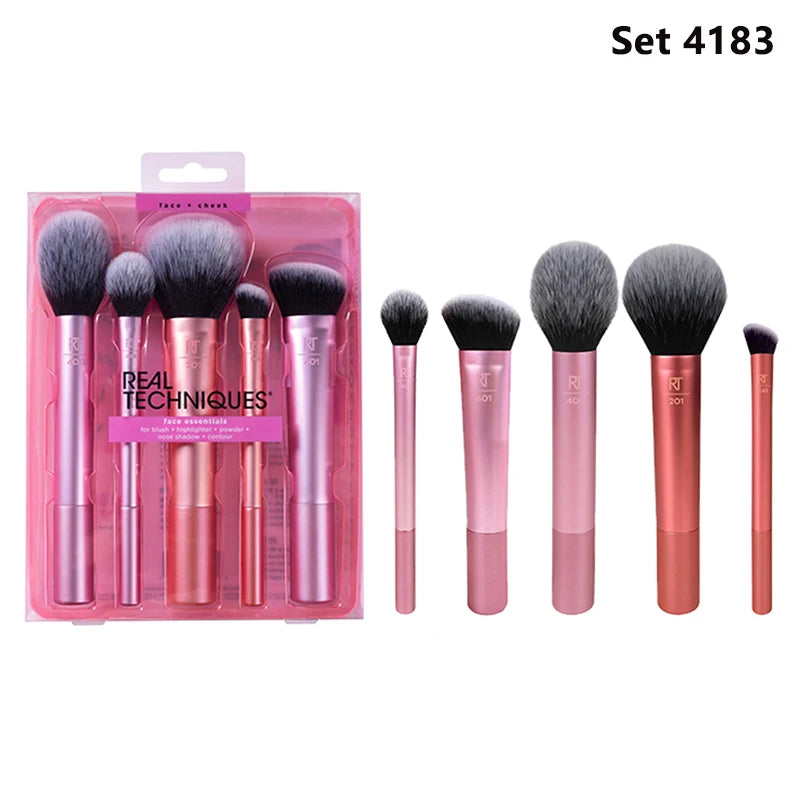 Real Techniques Professional Makeup Brush Set – Fluffy Face & Eyeshadow Brushes for Foundation, Powder, and Blending