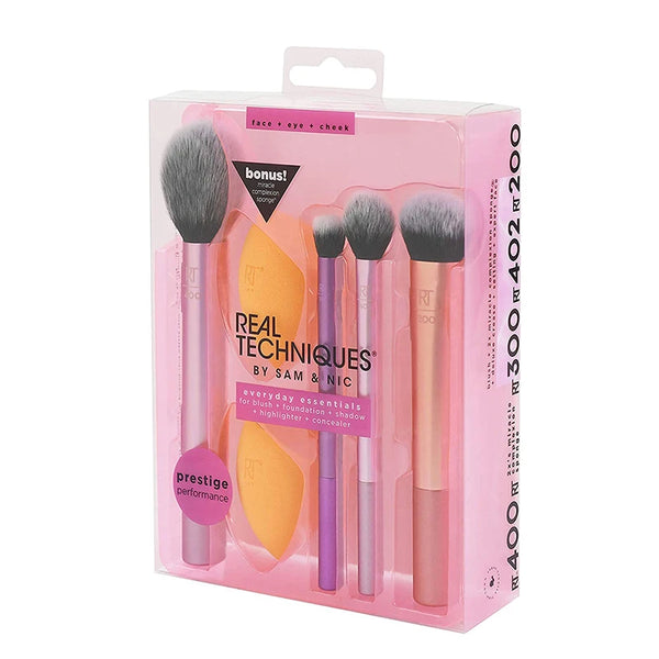 Real Techniques Professional Makeup Brush Set – Fluffy Face & Eyeshadow Brushes for Foundation, Powder, and Blending