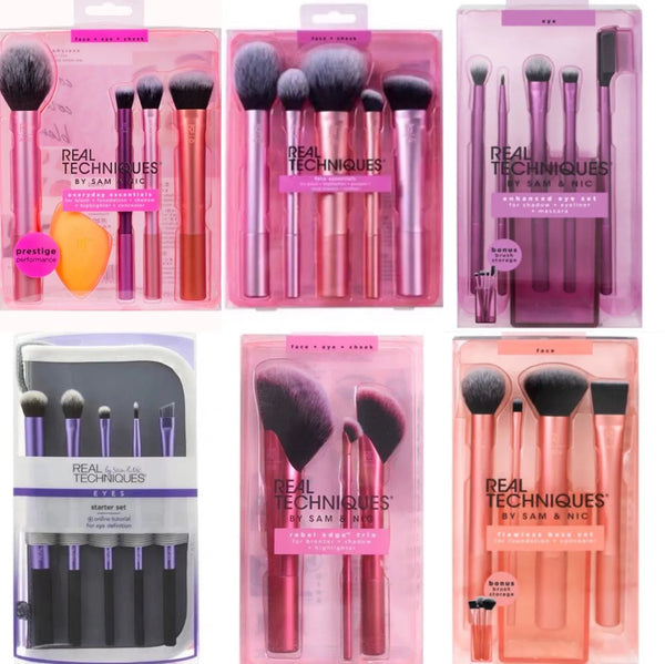 Real Techniques Professional Makeup Brush Set – Fluffy Face & Eyeshadow Brushes for Foundation, Powder, and Blending