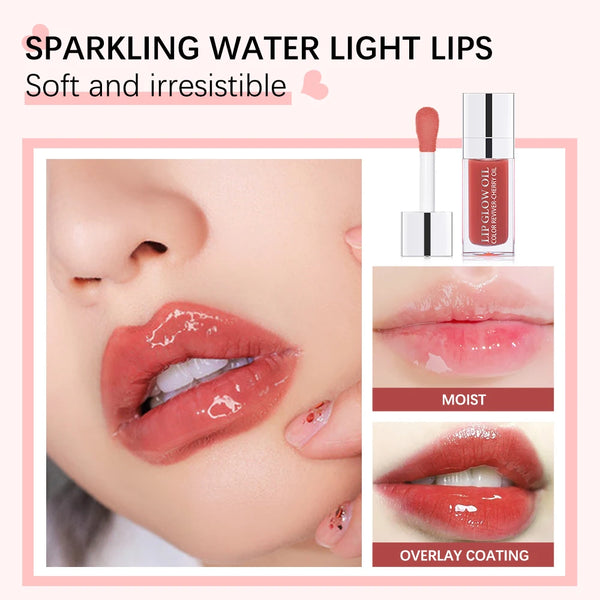 Crystal Jelly Moisturizing Lip Oil – Plumping & Hydrating Gloss with Cherry Seed Oil