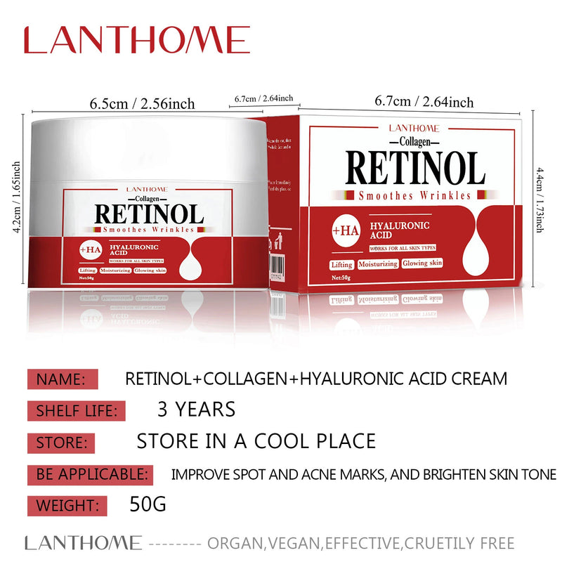 Collagen Retinol Face Cream – Anti-Wrinkle, Whitening, Moisturizing, Skin Brightening Cream