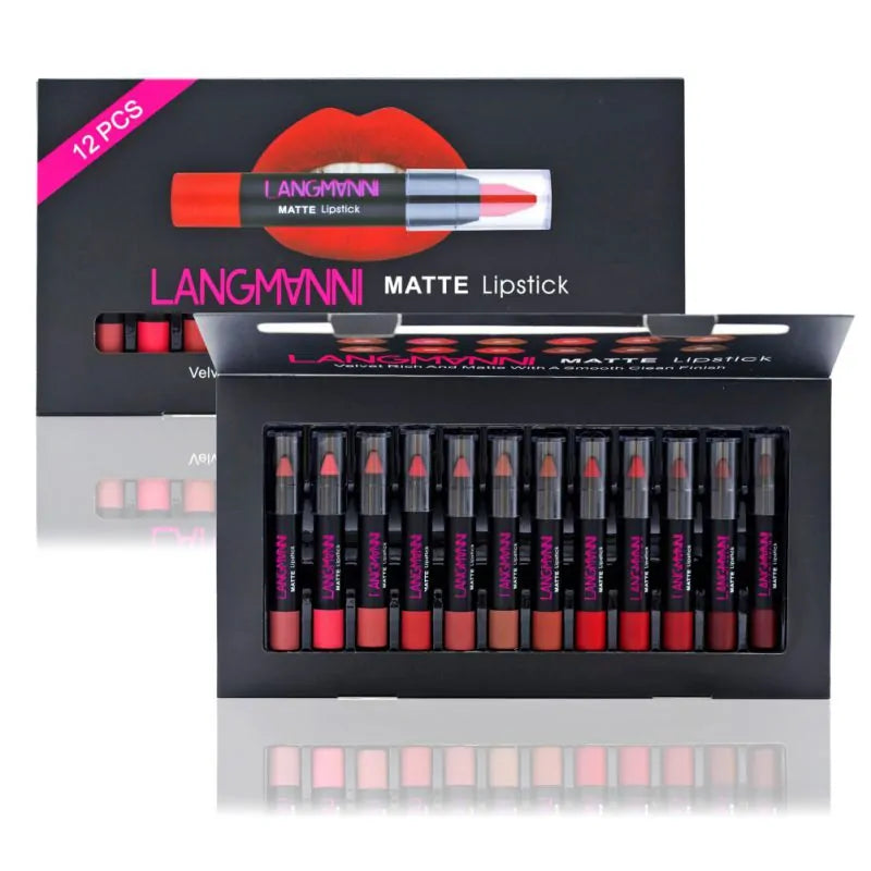 Exclusive 12-Piece Matte Lipstick Kit | Vibrant, Long-Lasting Colors for All Occasions