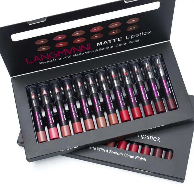 Exclusive 12-Piece Matte Lipstick Kit | Vibrant, Long-Lasting Colors for All Occasions